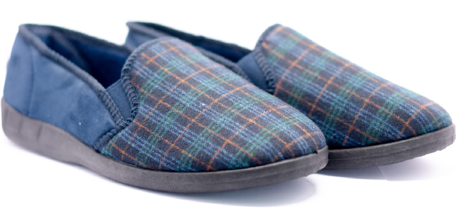 MENS GENTS SLIP ON BLACK INDOOR EASY FITTING HARD SOLE COMFY SLIPPERS